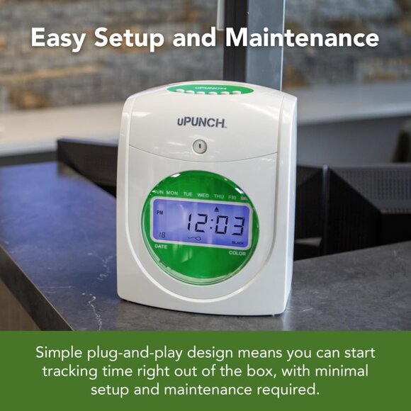 uPunch HN1500 Starter Time Clock Bundle for Small Business: Employee Punch Clock - Picture 2 of 6
